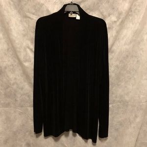 Chico's Travelers Black Open Front Jacket Large 12